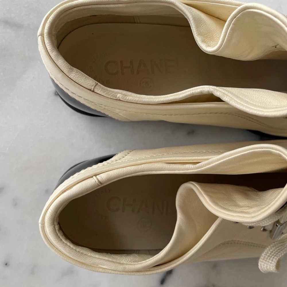 Chanel Leather Lace Up Sneakers - Picture 13 of 15